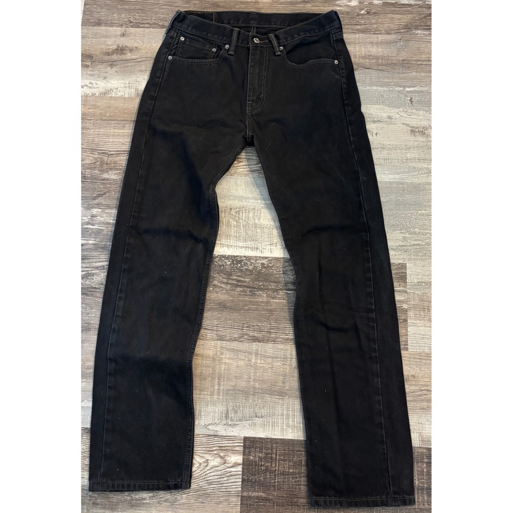 Levis 505 Regular Fit Black Denim Jeans Mens 31x32 Straight Leg Pants